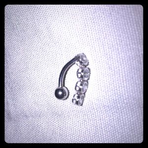 💯% White gold belly button jewelry